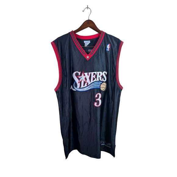 Reebok Other - Vintage Allen Iverson #3 Philadelphia Sixers Reebok Jersey Sz 52 Preowned Black